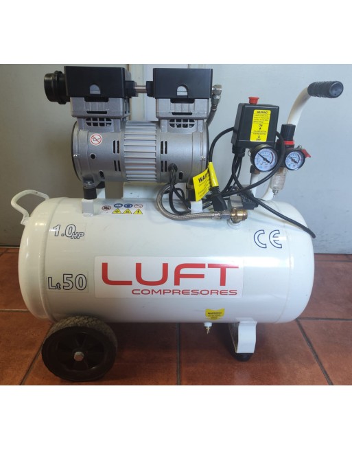 COMPRESOR DENTAL LUFT 1.0HP 50 LITROS, INSONORO